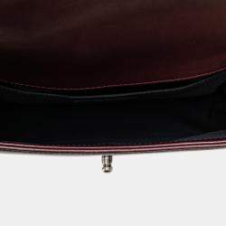 Pre Owned Chanel Red Old Medium Velvet and Tweed Boy Flap