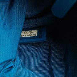 Pre Owned حافظة شانيل جلد لامبسكين شيفرون زرقاء