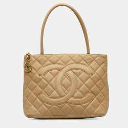 مملوكة مسبقًا Chanel Brown Caviar Medallion Tote