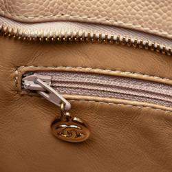 Pre Owned Chanel Brown Caviar Medallion Tote