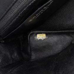 Pre Owned Chanel Black Mini Square Classic Patent Single Flap