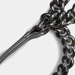 Pre Owned حقيبة شانيل فتى متوسطة قديمة مبطنة مثقبة معدنية جلد الغنم