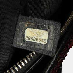 Pre Owned حقيبة شانيال غابرييل كروس بودي ترتر بني أسود بحجم صغير