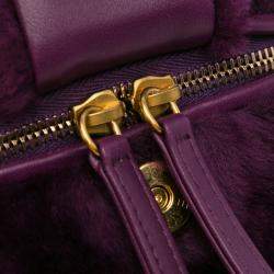 Pre Owned حقيبة شانيال حافظة صغيرة مبطنة شيرلينغ بنفسجي