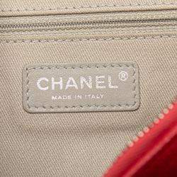 Pre Owned Chanel Red Jumbo Caviar Easy Flap Bag