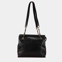 Pre Owned Chanel Black CC Lambskin Chain Tote
