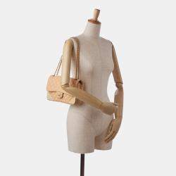 Pre Owned Chanel Yellow Medium Classic Lambskin Metal Edge Shoulder Bag