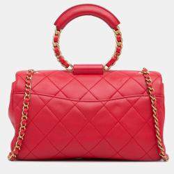 مملوكة مسبقًا حقيبة شانيل متوسطة جلد حمل إن ذا لوب للكتف حمراء