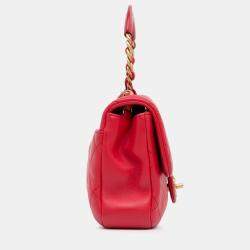 مملوكة مسبقًا حقيبة شانيل متوسطة جلد حمل إن ذا لوب للكتف حمراء
