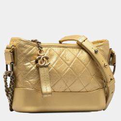 مملوكة مسبقًا حقيبة شانيل جابرييل جلد خروف معدني صغير ذهبي كروس بودي