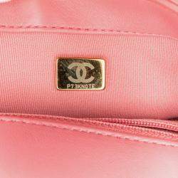 Pre Owned Chanel Pink Small Quilted Lambskin Dynasty Flap