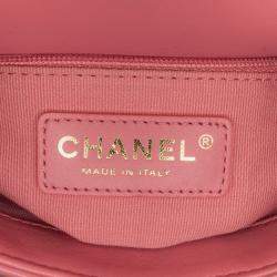 Pre Owned Chanel Pink Small Quilted Lambskin Dynasty Flap