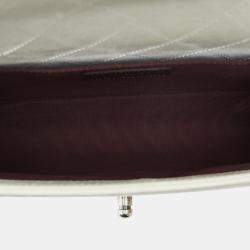 Pre Owned حقيبة شانيل وايت بوي شيرلينغ متوسط مزدوج اللون flap