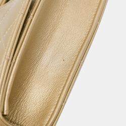 Pre Owned Chanel Gold Small Lambskin Chic Pearls Flap