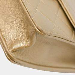 Pre Owned Chanel Gold Small Lambskin Chic Pearls Flap