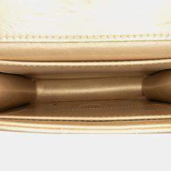 Pre Owned Chanel Gold Small Lambskin Chic Pearls Flap