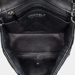 Pre Owned Chanel Black Mini Square Classic Patent Single Flap