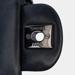 Pre Owned Chanel Black Mini Square Classic Patent Single Flap