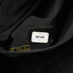 Pre Owned حقيبة يد شانييل كبيرة من جلد كافيار سوداء بجيب أمامي وسلسلة