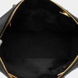 Pre Owned حقيبة يد شانييل كبيرة من جلد كافيار سوداء بجيب أمامي وسلسلة