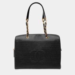 مملوكة مسبقًا Chanel Black CC Caviar Front Pocket Chain Tote