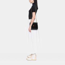 مملوكة مسبقًا Chanel Black Small Square Lambskin Straight Single Flap