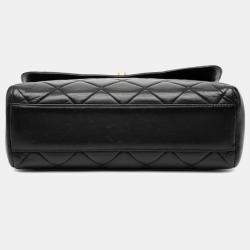 مملوكة مسبقًا Chanel Black Small Square Lambskin Straight Single Flap