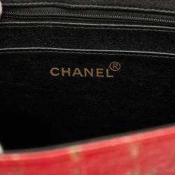 مملوكة مسبقًا حقيبة يد شانيل شوكولاتة بار حمراء براءة طبعة تويد