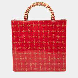 مملوكة مسبقًا حقيبة يد شانيل شوكولاتة بار حمراء براءة طبعة تويد