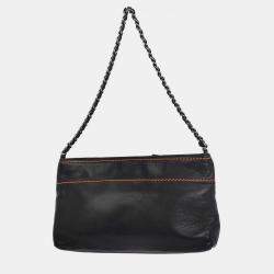 Pre Owned Chanel Black Lambskin Shoulder Bag