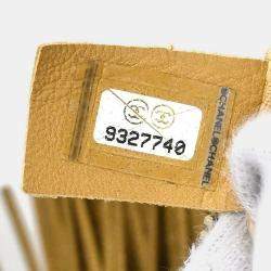 Pre Owned حقيبة شانيلا من جلد العجل ذهبي