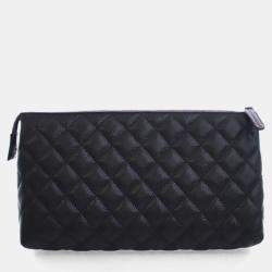 مملوكة مسبقًا حافظة شانيل كلاسيك سحاب جلد كافيار