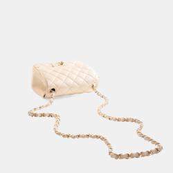 Pre Owned Chanel Mini Lambskin Square Classic Flap Bag