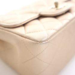 Pre Owned Chanel Mini Lambskin Square Classic Flap Bag