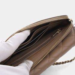 Pre Owned Chanel Caviar Classic Flap Phone Holder With Chain