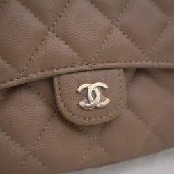 Pre Owned Chanel Caviar Classic Flap Phone Holder With Chain