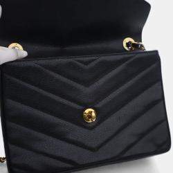 Pre Owned حقيبة شانيل قديمة كافيار كبيرة فلاب مفردة