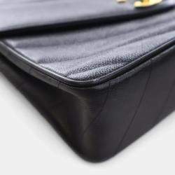 Pre Owned حقيبة شانيل قديمة كافيار كبيرة فلاب مفردة