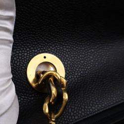 Pre Owned حقيبة شانيل قديمة كافيار كبيرة فلاب مفردة