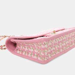Pre Owned Chanel Medium Viscose Woven Flap Bag
