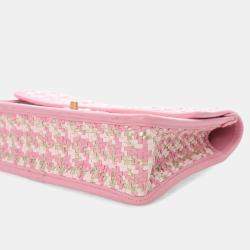 Pre Owned Chanel Medium Viscose Woven Flap Bag