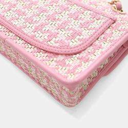 Pre Owned Chanel Medium Viscose Woven Flap Bag