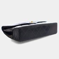 Pre Owned Chanel Vintage Black Lambskin Paris Double Flap Bag