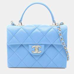 مملوكة مسبقًا Chanel Retro Twist Mini Blue Leather Shoulder Bag