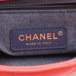 Pre Owned Chanel Elegant Red Leather Shoulder Bag