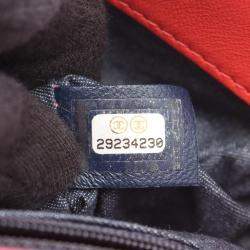 Pre Owned Chanel Elegant Red Leather Shoulder Bag