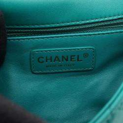 مملوكة مسبقًا Chanel CC Green Leather Top Handle Flap Bag