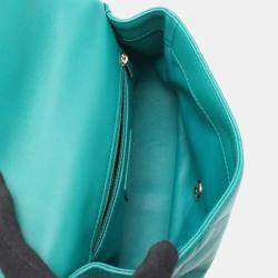 مملوكة مسبقًا Chanel CC Green Leather Top Handle Flap Bag