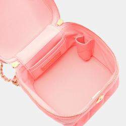 Pre Owned Chanel Vanity Case Pink Tone Lambskin Leather Shoulder Bag