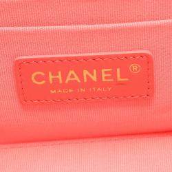 Pre Owned Chanel Vanity Case Pink Tone Lambskin Leather Shoulder Bag